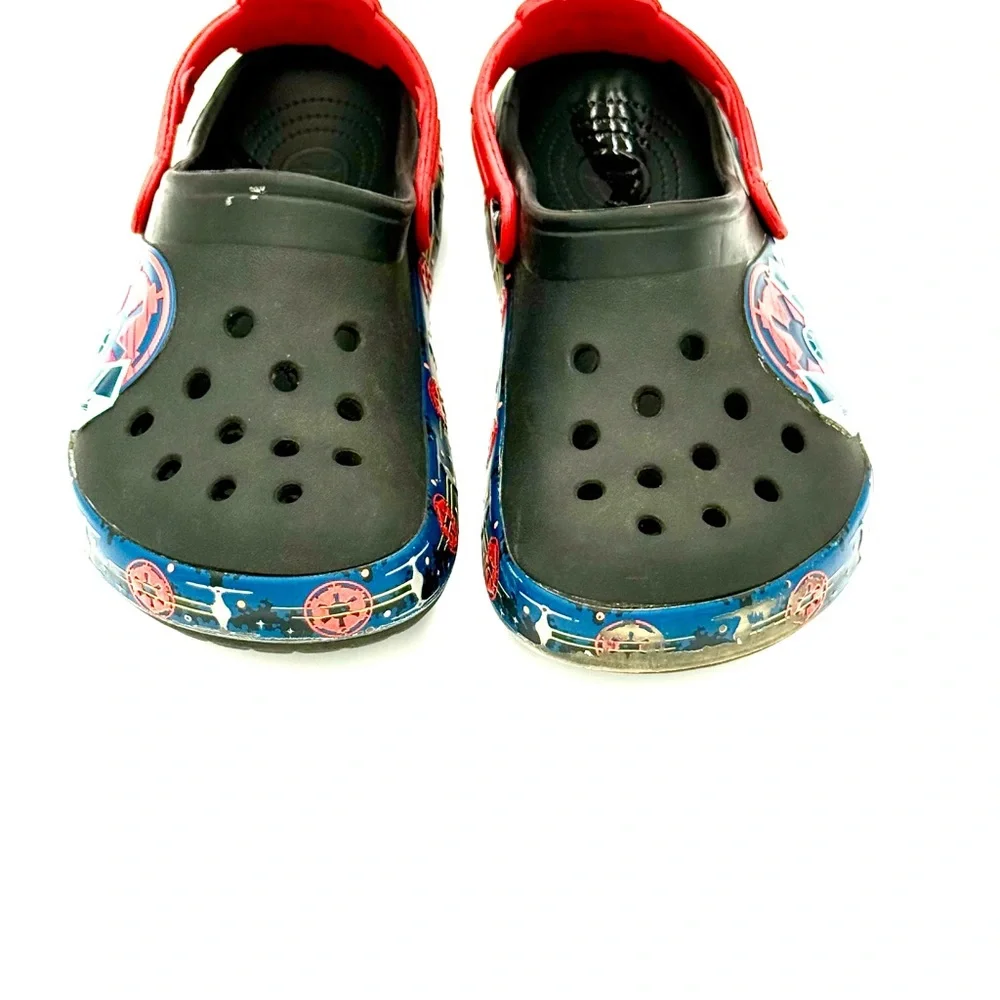 CROCS Black and Red Sandals with Classic‎ Design